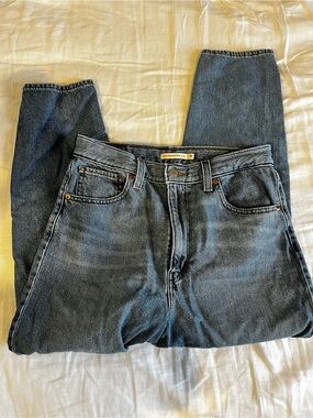 Levi's High Waisted Mom Jeans in Washed Blue